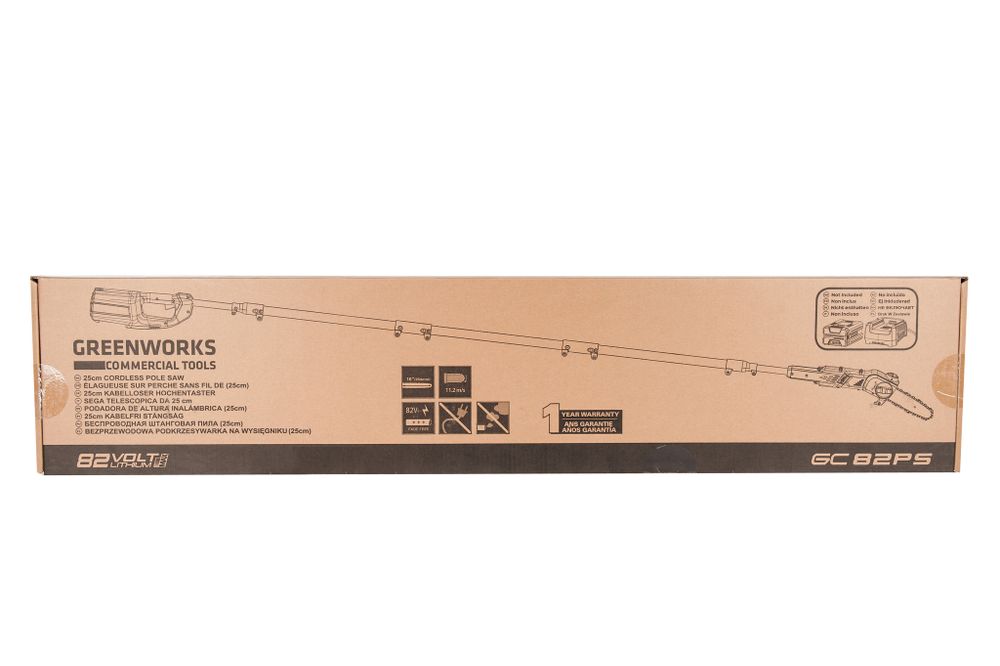 Высоторез/Сучкорез аккумуляторный Greenworks 82V GC82PS, 25 см, бесщеточный, без АКБ и ЗУ (товар с экспозиции)
