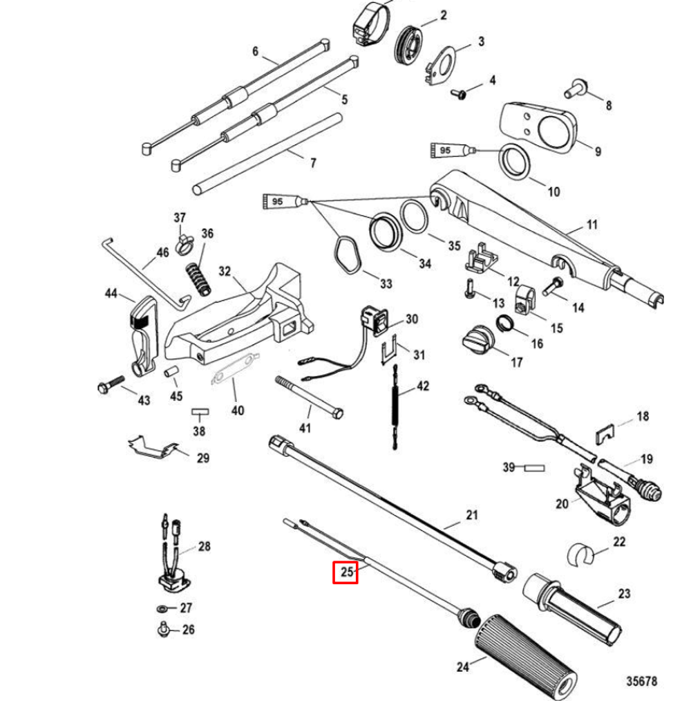 Кнопка СТОП Mercury(Yamaha) 25/30/40 (6A0-82550-01)  (Quicksilver)