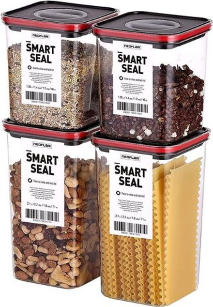 Neoflam Smart Seal Набор контейнеров для продуктов 4 шт. 2 x 1, 35 л и 2 x 2,1 л 20004