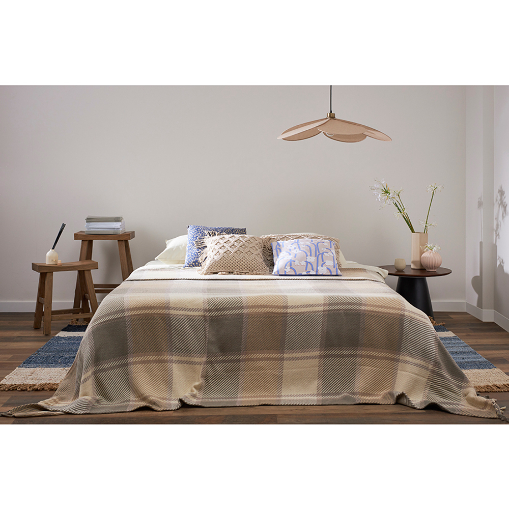 Покрывало из хлопка warm traditions бежево-серого цвета из коллекции essential, 230х250 см