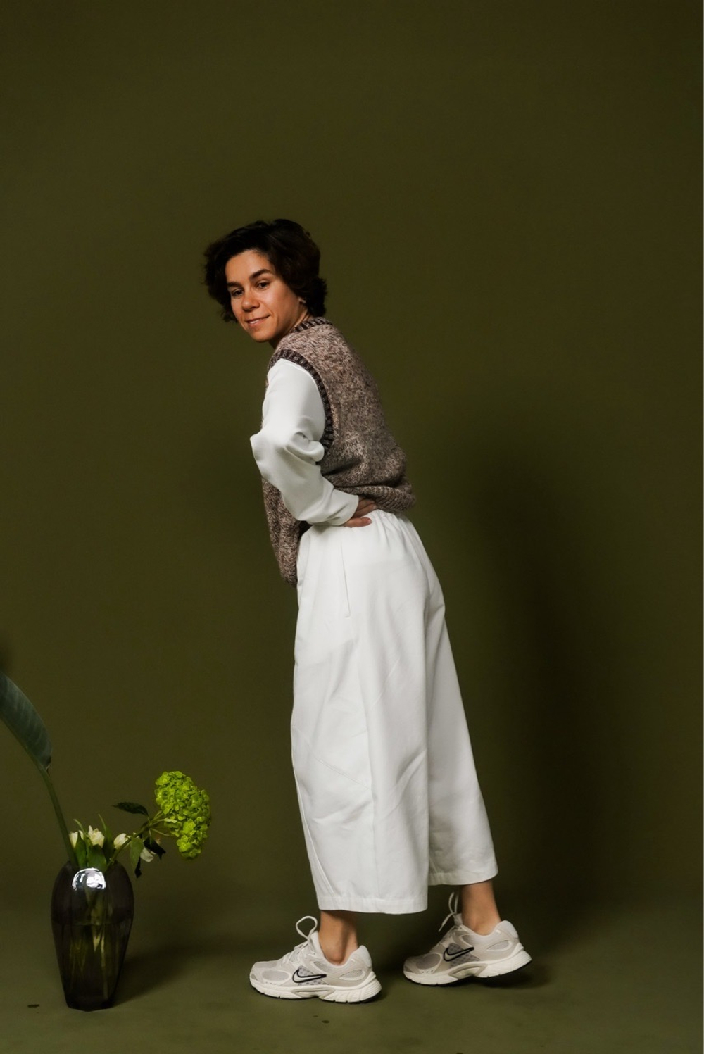 Штаны в корейском стиле из джинсы Айвори