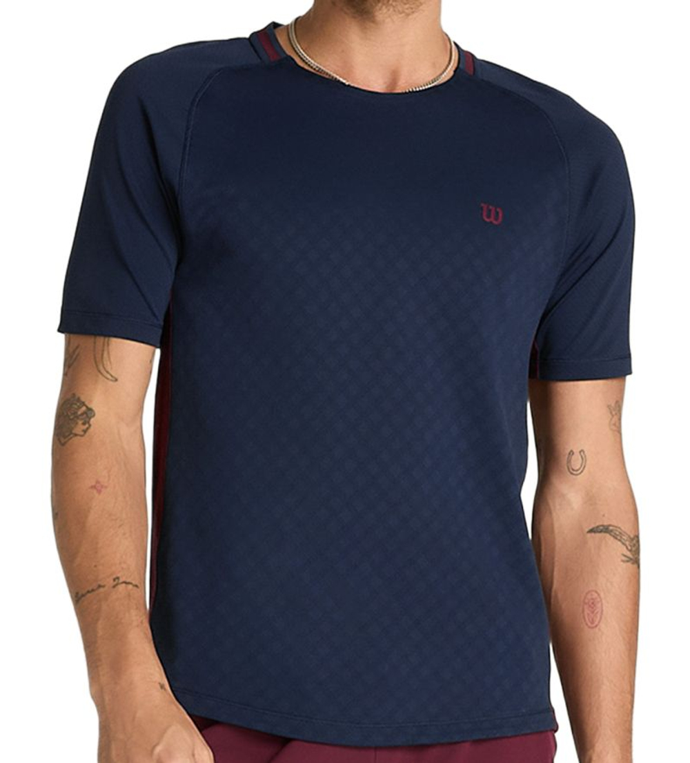 Мужская теннисная футболка Wilson Serve Out - classic navy