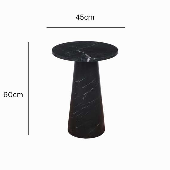 Кофейный стол Jed Ø45х60 см, черный индийский мрамор