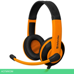 Наушники Defender Warhead G-120 черный/оранжевый (64099)
