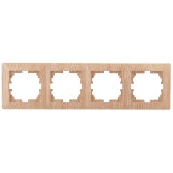 Рамка для розеток и выключателей Intro Solo 4-504-11 на 4 поста, СУ, сосна