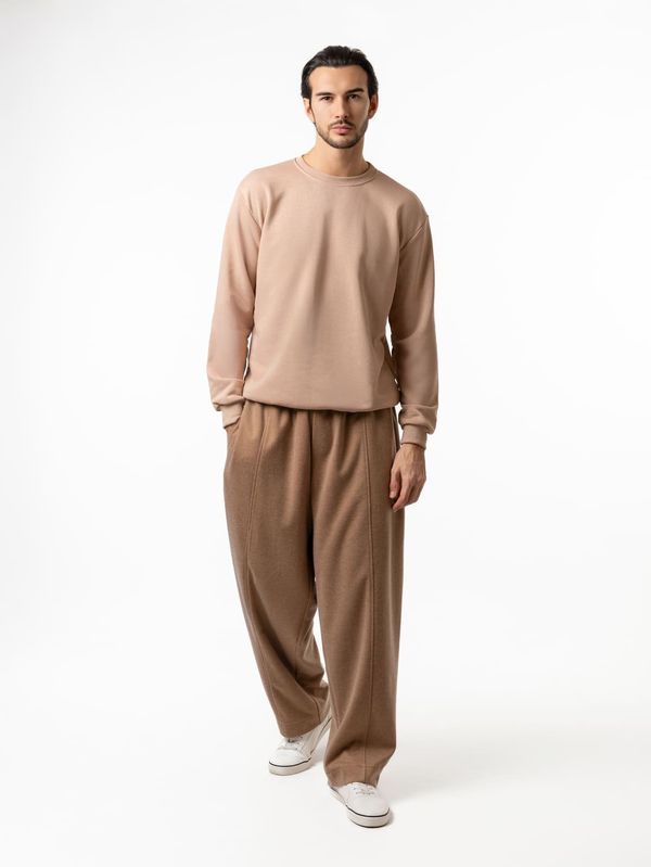 Брюки утепленные песочные - фото 1