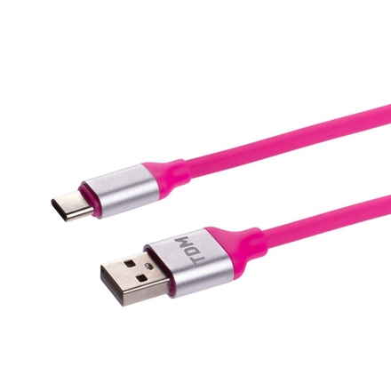 Кабель в силиконовой оплетке Tdm Electric ДК 20, USB - Type-C, 1 м, розовый