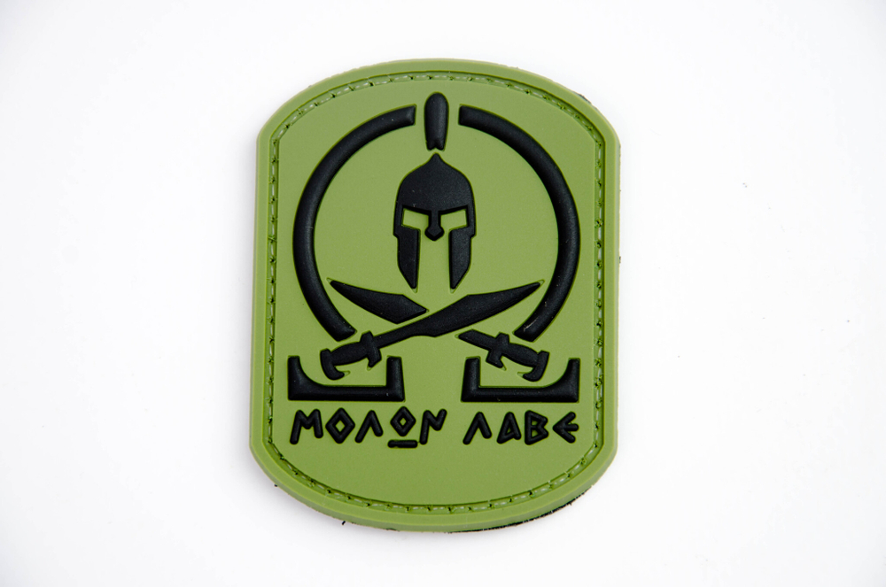 Шеврон Molon Labe мечи PVC. Олива