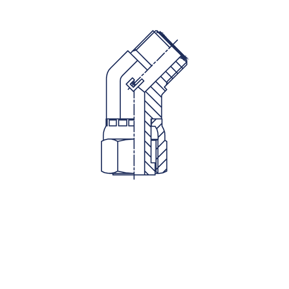 Соединение FN45 D08-10 ORFS 11/16 (обжатая гайка)