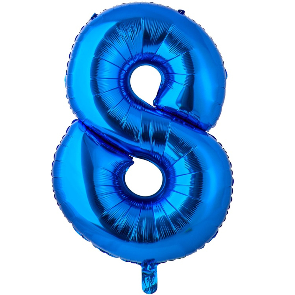 Шар фольгированный Цифра 8 66 см (Синий)
