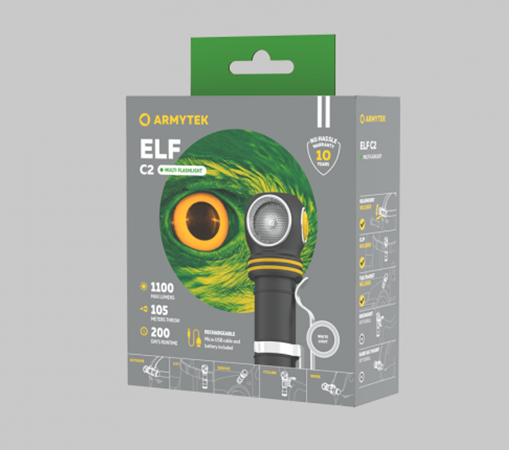 Фонарь налобный Armytek Elf C2 MICRO USB
