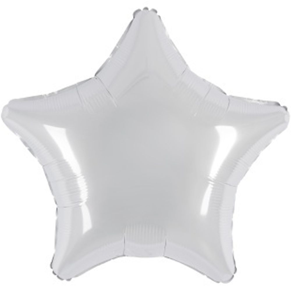 Ag Шар звезда 18" / 46 см белый блеск (БГ-15)