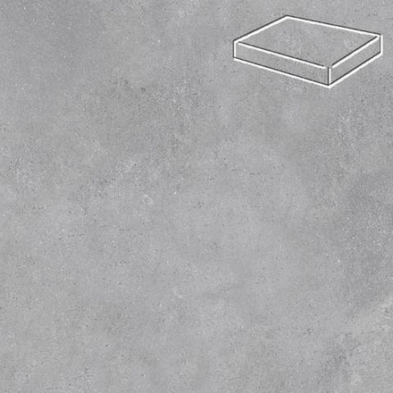 Stroeher - Zoe 970 grey 340х340х35х11 артикул 9441 - Угловая клинкерная ступень прямоугольная Loftstufe