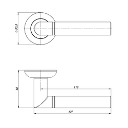 Ручка раздельная R.ZR54.UNI (UNI ZR) SN/CP-3 матовый никель/хром