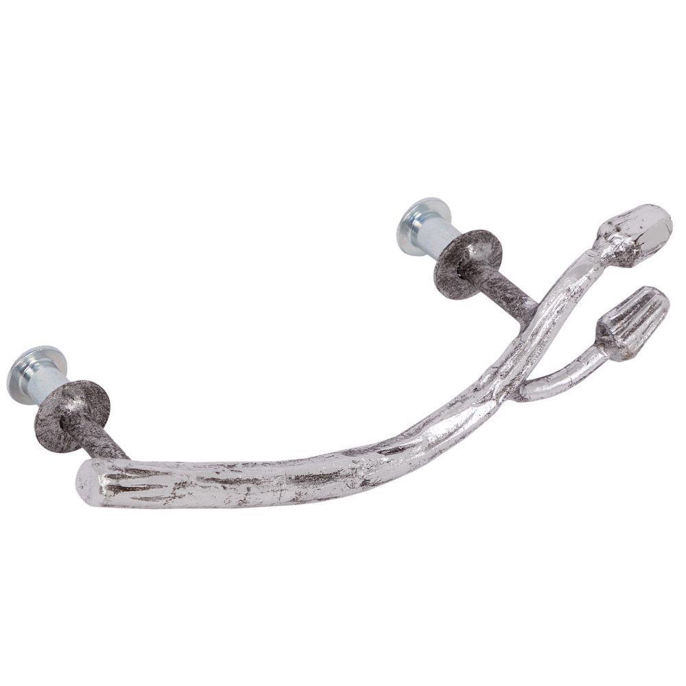 Ручка мебельная скоба Орхидея правая Античное серебро