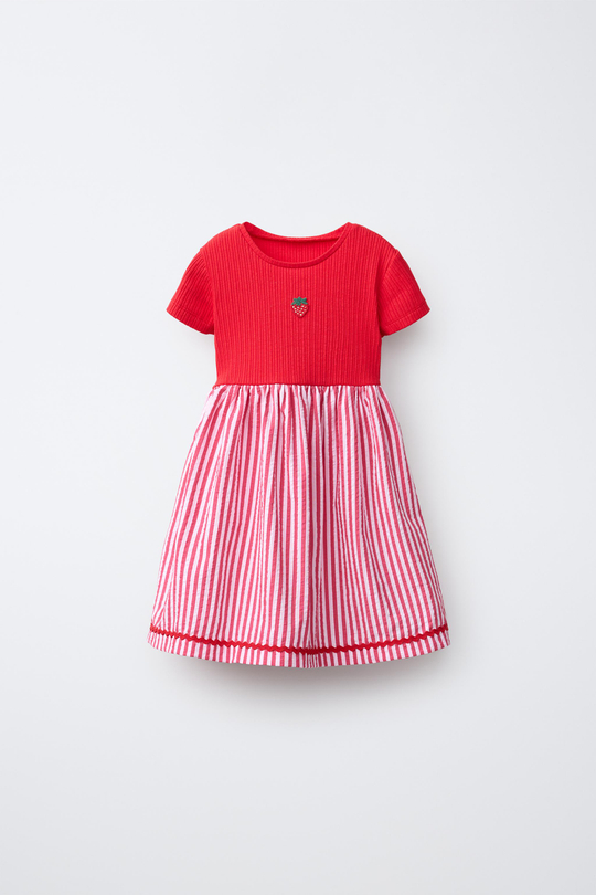 ZARA ПЛАТЬЕ С ВЫШИВКОЙ, КРАСНЫЙ