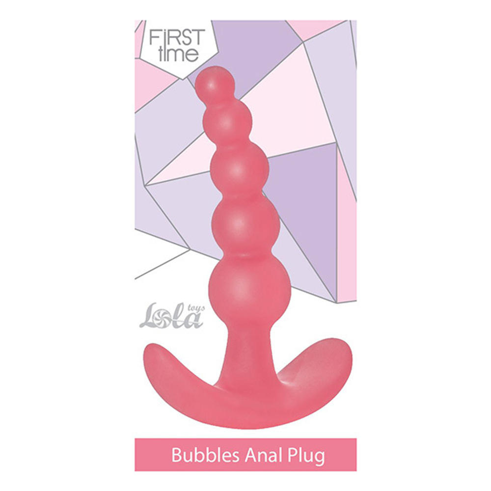 Розовая анальная пробка 11,5см Lola Games First Time Bubbles Anal Plug 5001-01lola