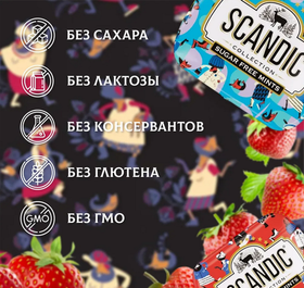 Конфеты SCANDIC без сахара со вкусом "Клубничный Микс" 14 гр