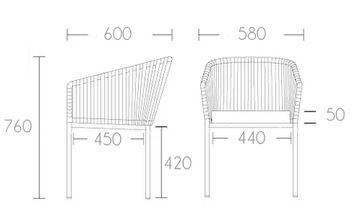 Кресло плетеное с подушками Palermo