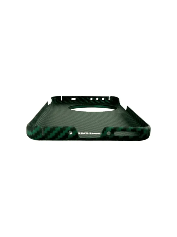 Карбоновый чехол для Oneplus 13 с MagSafe черно-зеленый (Green) в полоску