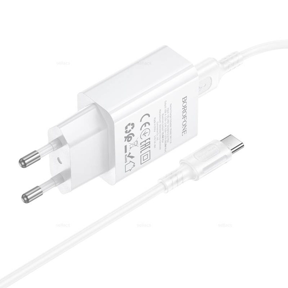 Зарядное устройство на Type-C Borofone QC3.0 BA111A (white)
