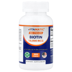 Vitamatic, Биотин, максимальная эффективность, 10 000 мкг, 365 таблеток