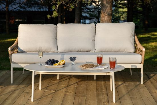 "Венеция" лаунж-зона из искусственного ротанга, цвет соломенный