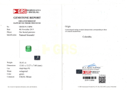 Изумруд, Октагон, 1 шт / 10,41 кар., Колумбия