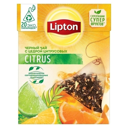 Чай черный в пирамидках Lipton Citrus, 20 пак/уп (Липтон)