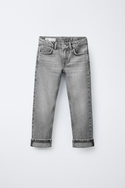 ZARA ДЖИНСЫ ПРЯМОГО КРОЯ, СЕРЫЙ