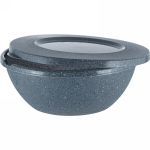 Миска пластиковая 3л с крышкой «Stone» темный камень