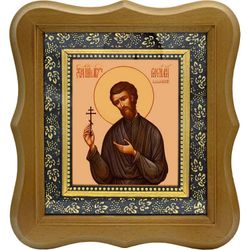 Василий Валаамский преподобномученик. Икона на холсте.