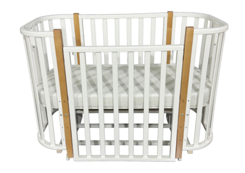 Детская кроватка ESENIA 2 (поперечный маятник, съемная стенка, колеса)