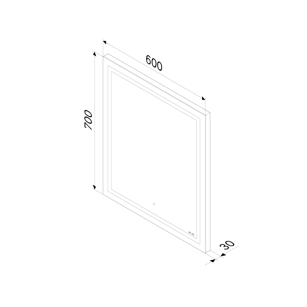 Универсальное зеркало настенное с контурной LED-подсветкой, 60 см AM.PM Gem M91AMOX0601WG