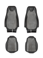 Чехлы Люкс Scania 5 серия 2 высоких сиденья (экокожа, черный, серая вставка)