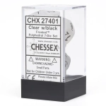 Chessex 7-dice set Frosted Clear/Black