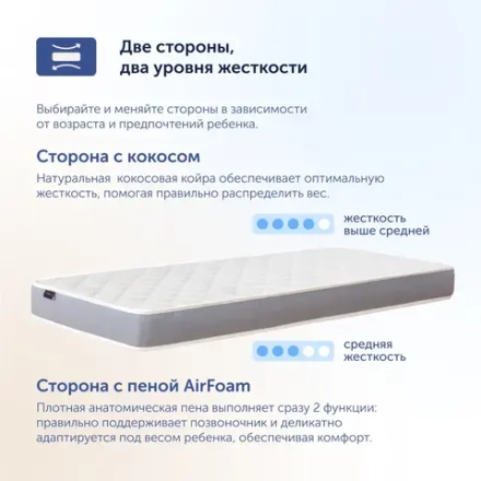Детский матрас BuyLuck, 16 см, 2 уровня жесткости, независимые пружины