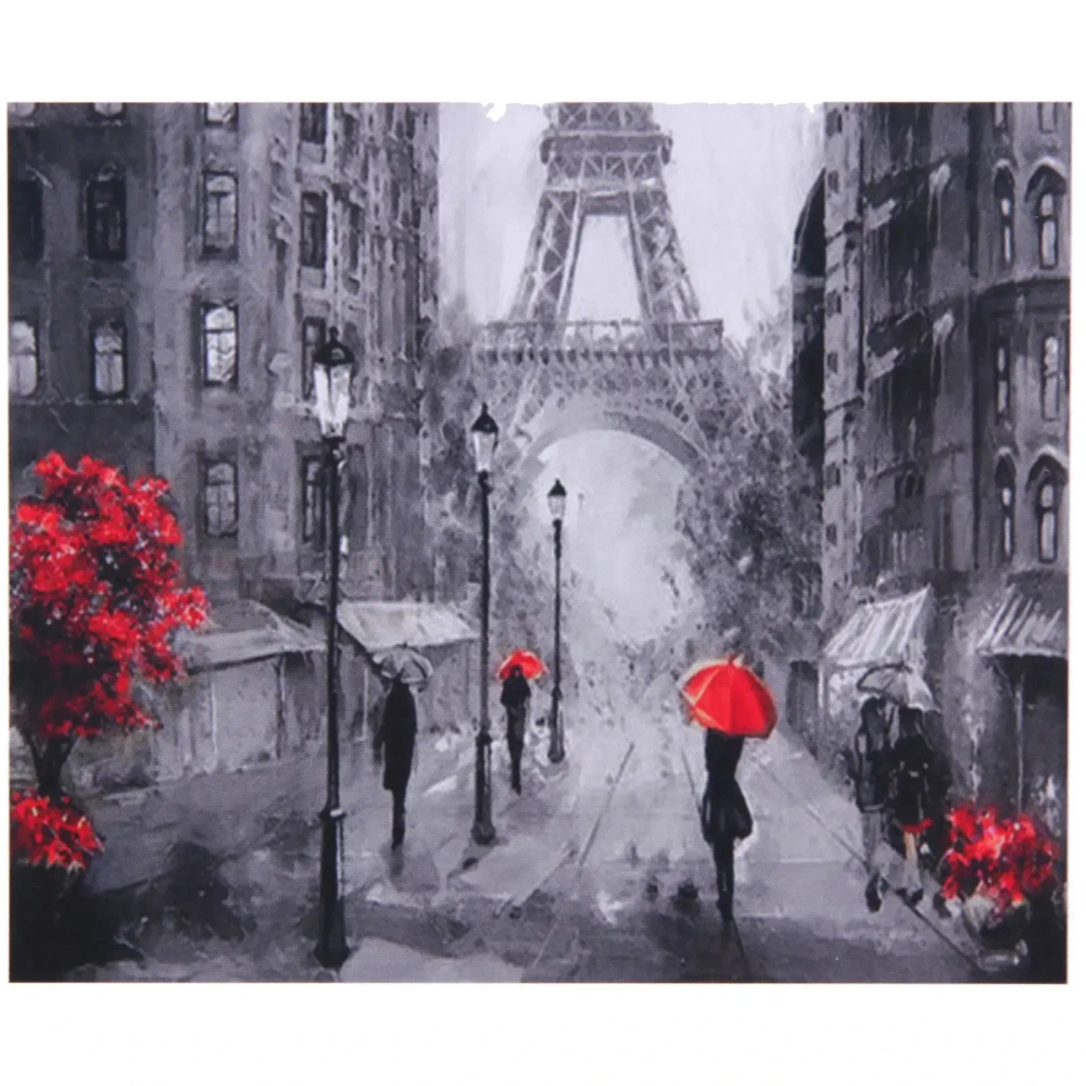 Алмазная мозаика на подрамнике с полным заполнением «МИР ЯРКИХ КРАСОК», ПАРИЖ, 50*65см