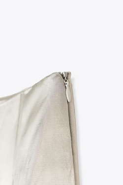 ZARA БРЮКИ С ЗАЩИПАМИ ИЗ САТИНА — ZW COLLECTION, КАМЕННО-СЕРЫЙ