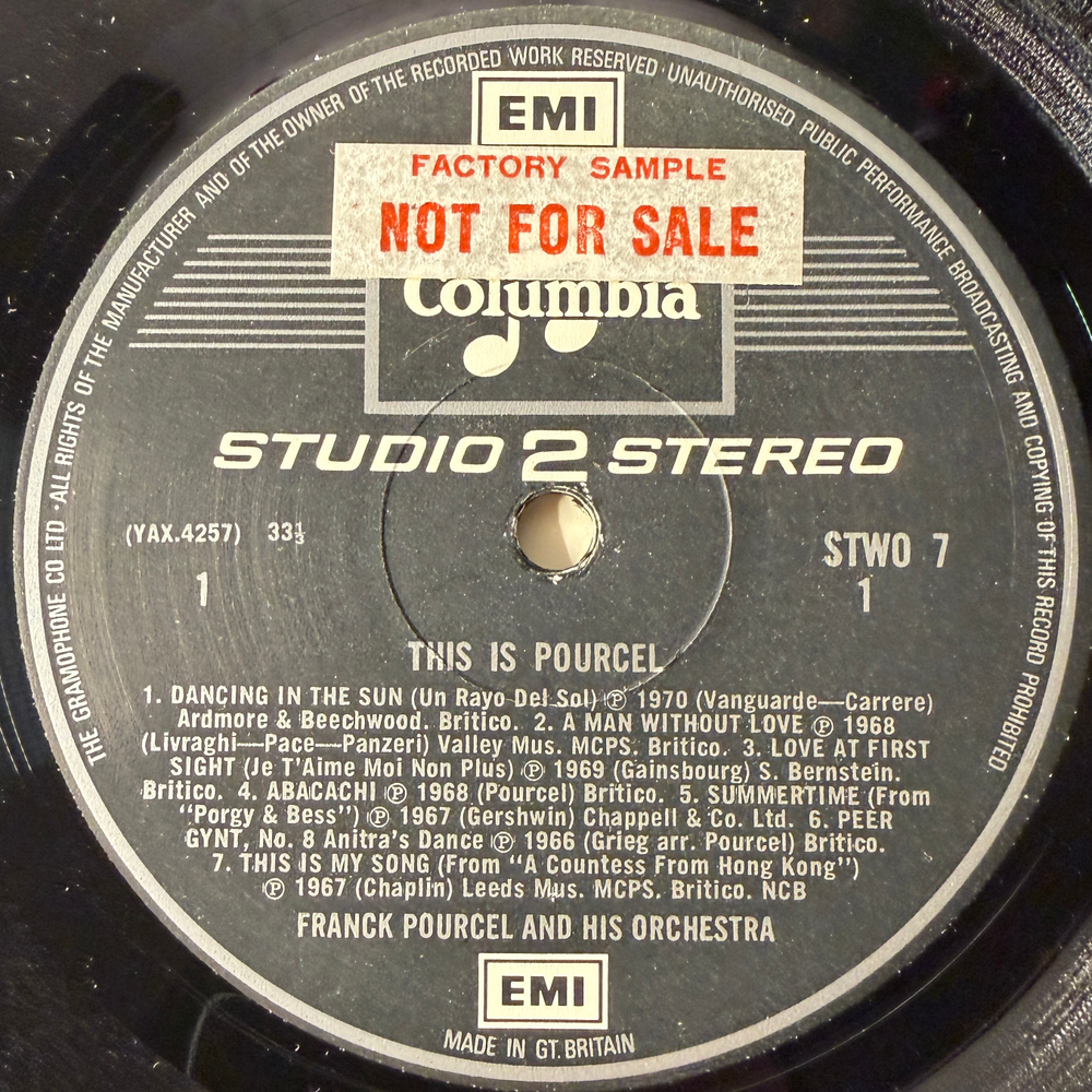 Franck Pourcel And His Orchestra ‎– This Is Pourcel (Англия 1972г.) Promo
