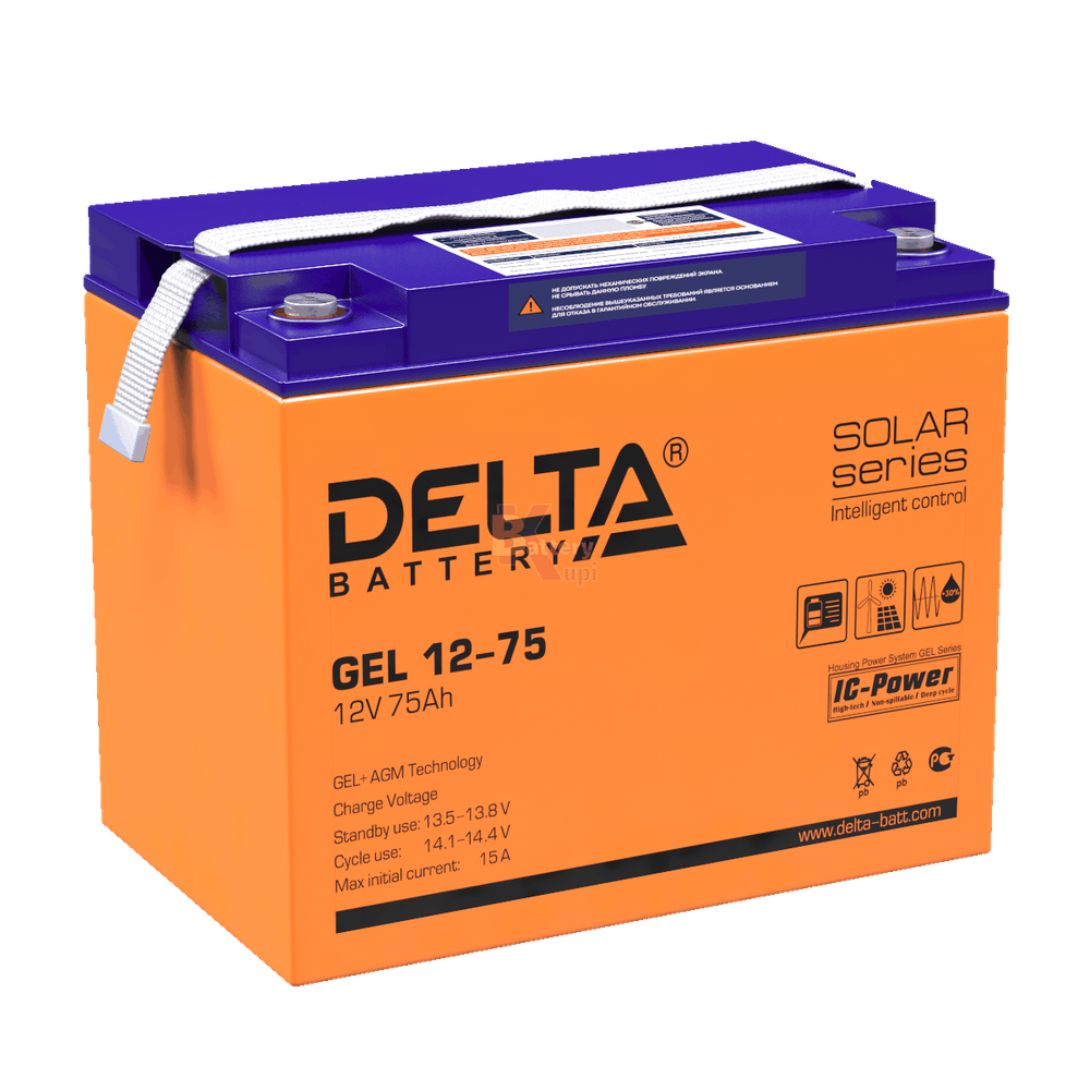 Аккумулятор Delta GEL 12-75 (AGM+GEL)