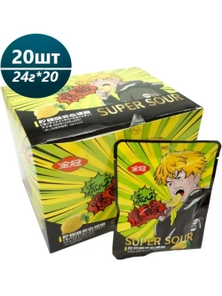 Конфеты супер кислые с со вкусом лимона 24 г * 20 шт