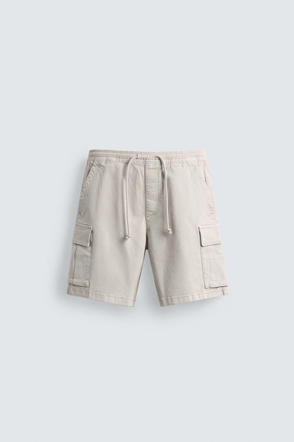 ZARA ШОРТЫ КАРГО RELAXED FIT С ЭФФЕКТОМ ПОТЕРТОСТИ, ЦВЕТ ЛЬДА