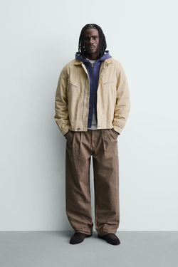 ZARA УКОРОЧЕННАЯ КУРТКА С ВЕЛЬВЕТОВЫМ ВОРОТНИКОМ, ЯИЧНО-ЖЕЛТЫЙ