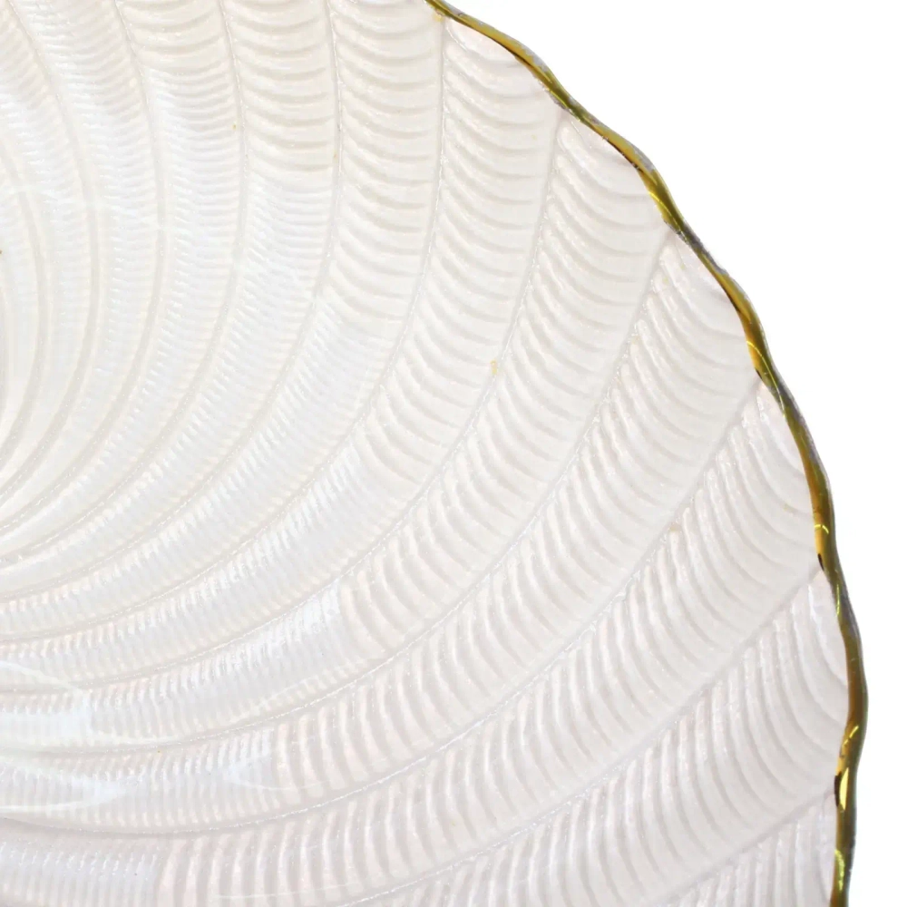 Тарелка стеклянная «Фьюжн» 32см перламутр