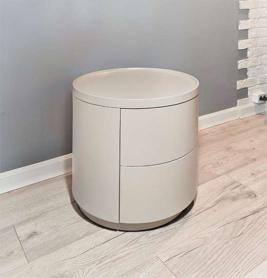 Прикроватная тумбочка 4267 с двумя выдвижными ящиками светло-серая