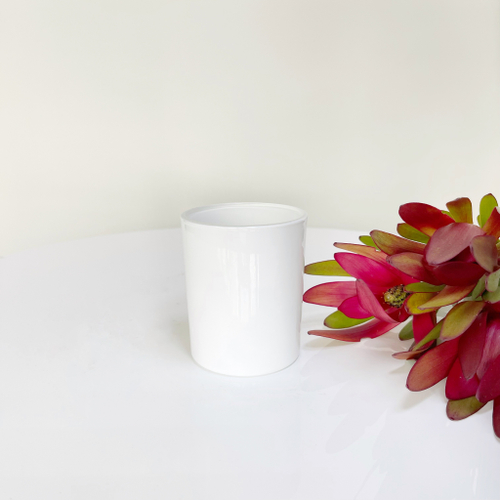 Стакан для свечей белый глянцевый