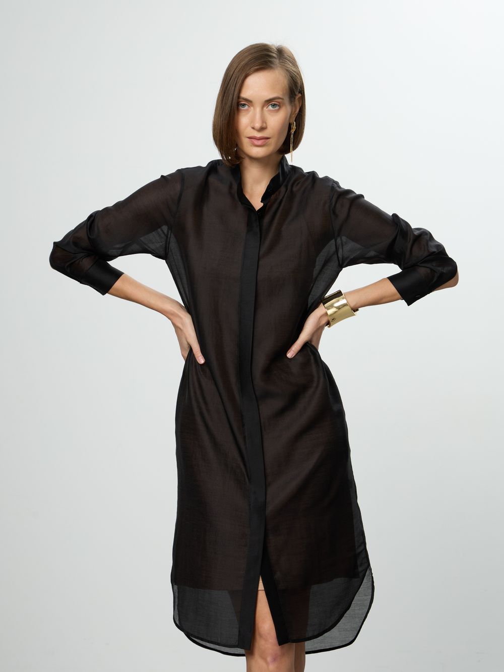 Платье Леон черный шифон