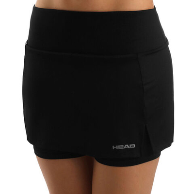 Женская теннисная юбка HEAD Club Basic Skirt Women - Black, Silver