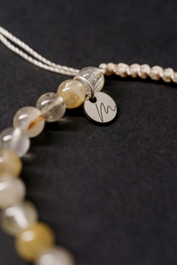 Браслет "Memo about Relationship" шамбала из рутилового кварца с коннектором